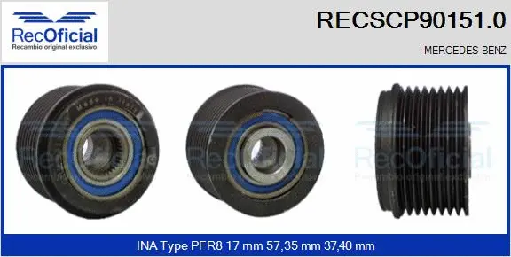 Belt Pulley, alternator (RECSCP90151.0)