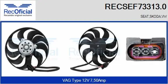 Fan, engine cooling (RECSEF73313.0)