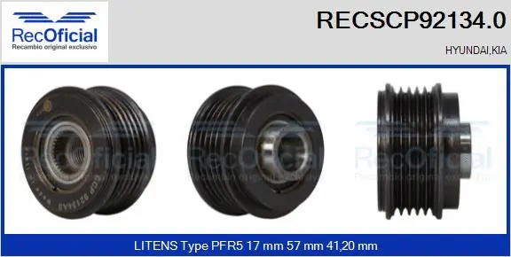 Belt Pulley, alternator (RECSCP92134.0)