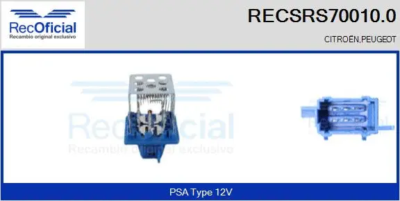 Resistor, interior blower (RECSRS70010.0)