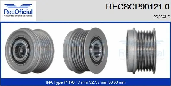 Belt Pulley, alternator (RECSCP90121.0)