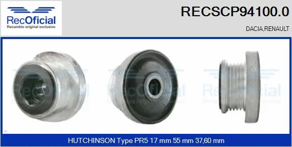 Belt Pulley, alternator (RECSCP94100.0)