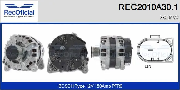Alternator (REC2010A30.1)