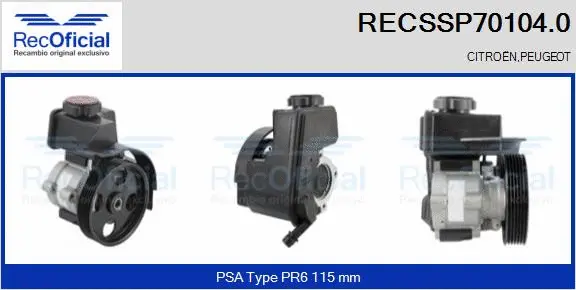 Hydraulic Pump, steering (RECSSP70104.0)