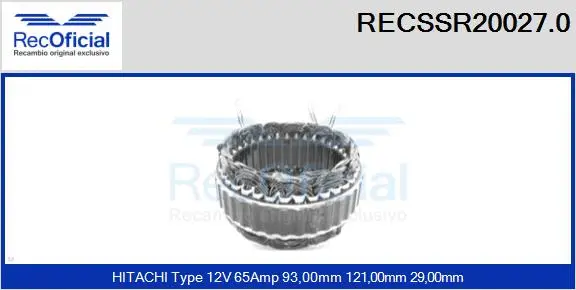 Stator, alternator (RECSSR20027.0)
