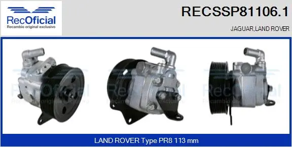 Hydraulic Pump, steering (RECSSP81106.1)