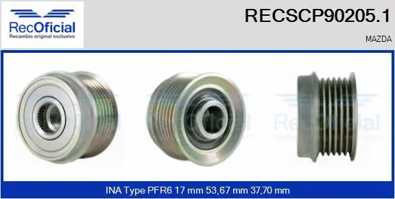 Belt Pulley, alternator (RECSCP90205.1)
