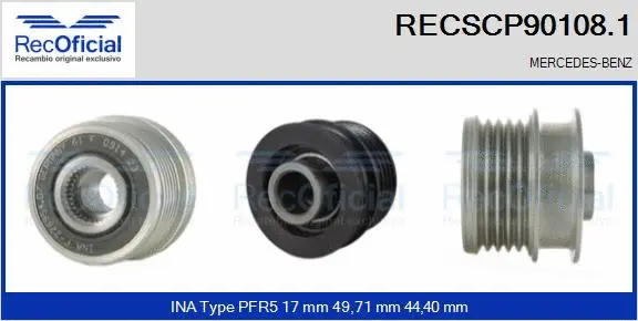 Belt Pulley, alternator (RECSCP90108.1)