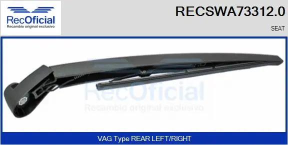 Wiper Arm, window cleaning (RECSWA73312.0)