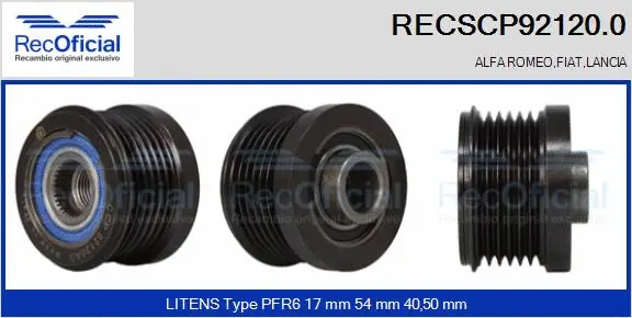 Belt Pulley, alternator (RECSCP92120.0)