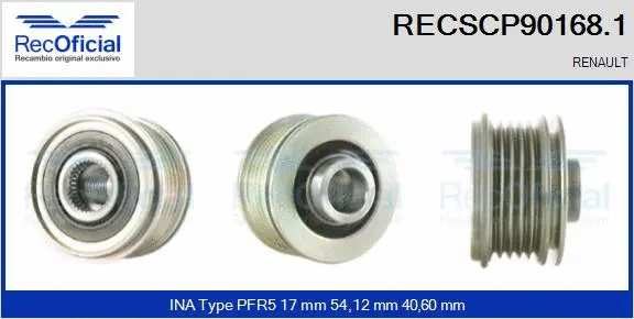 Belt Pulley, alternator (RECSCP90168.1)