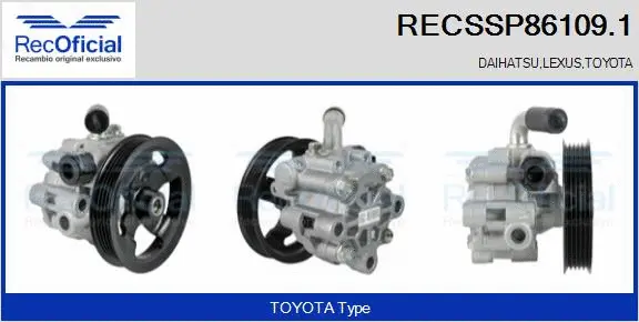 Hydraulic Pump, steering (RECSSP86109.1)