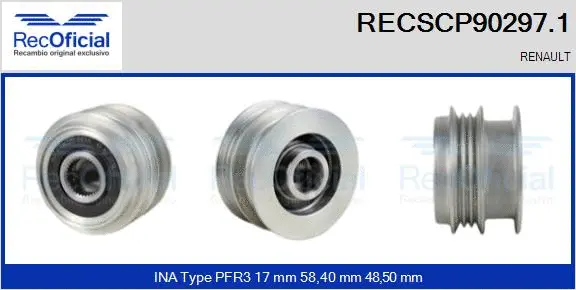 Belt Pulley, alternator (RECSCP90297.1)