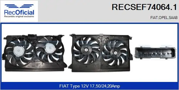 Electric Motor, radiator fan (RECSEF74064.1)