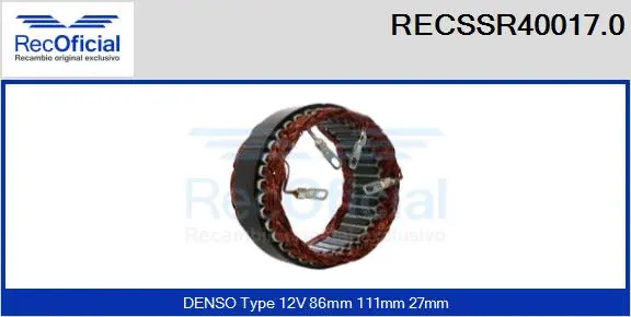 Stator, alternator (RECSSR40017.0)