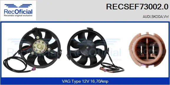 Electric Motor, radiator fan (RECSEF73002.0)