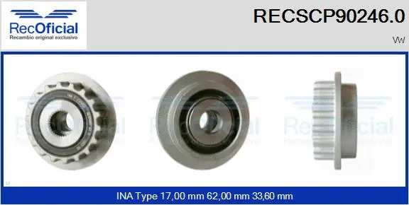 Belt Pulley, alternator (RECSCP90246.0)