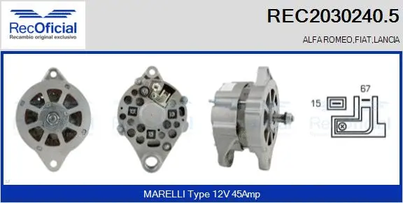 Alternator (REC2030240.5)