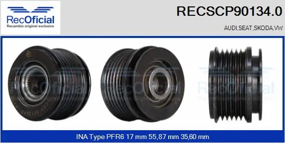 Belt Pulley, alternator (RECSCP90134.0)