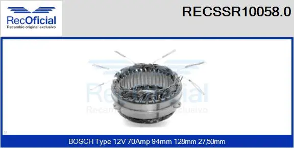 Stator, alternator (RECSSR10058.0)