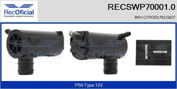 Washer Fluid Pump, window cleaning (RECSWP70001.0)