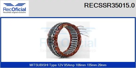 Stator, alternator (RECSSR35015.0)