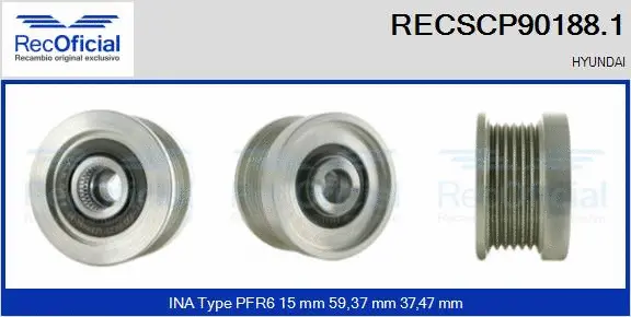 Belt Pulley, alternator (RECSCP90188.1)