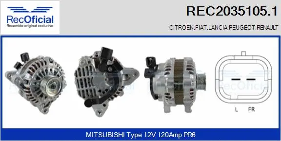 Alternator (REC2035105.1)