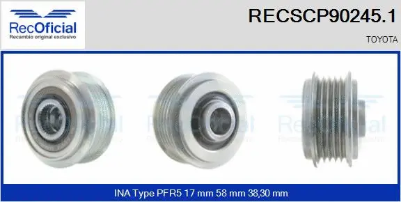 Belt Pulley, alternator (RECSCP90245.1)