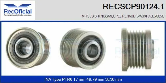Belt Pulley, alternator (RECSCP90124.1)