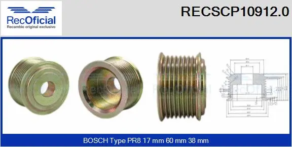 Belt Pulley, alternator (RECSCP10912.0)