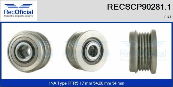 Belt Pulley, alternator (RECSCP90281.1)