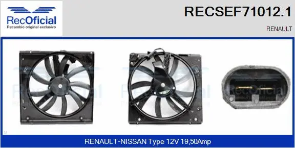 Electric Motor, radiator fan (RECSEF71012.1)