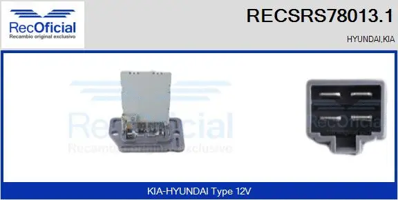 Resistor, interior blower (RECSRS78013.1)