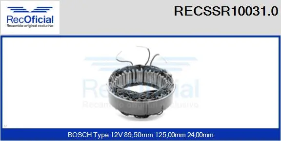 Stator, alternator (RECSSR10031.0)