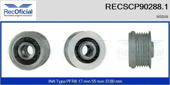 Belt Pulley, alternator (RECSCP90288.1)