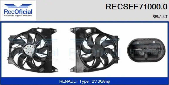 Electric Motor, radiator fan (RECSEF71000.0)