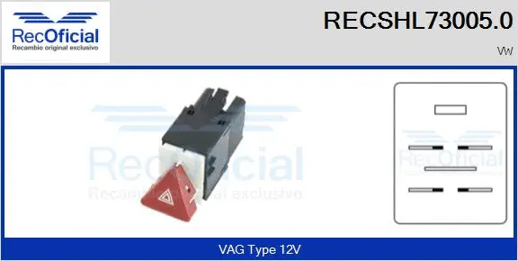 Hazard Warning Light Switch (RECSHL73005.0)
