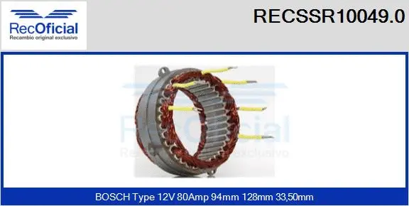 Stator, alternator (RECSSR10049.0)