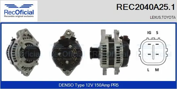 Alternator (REC2040A25.1)