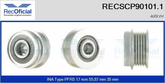 Belt Pulley, alternator (RECSCP90101.1)