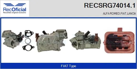 Cooler, exhaust gas recirculation (RECSRG74014.1)