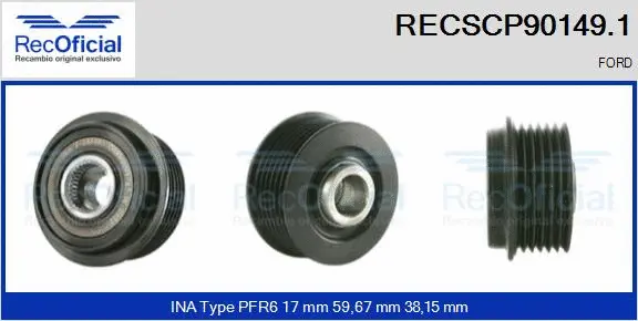 Belt Pulley, alternator (RECSCP90149.1)
