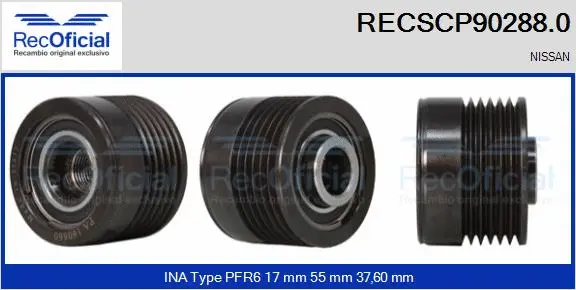 Belt Pulley, alternator (RECSCP90288.0)