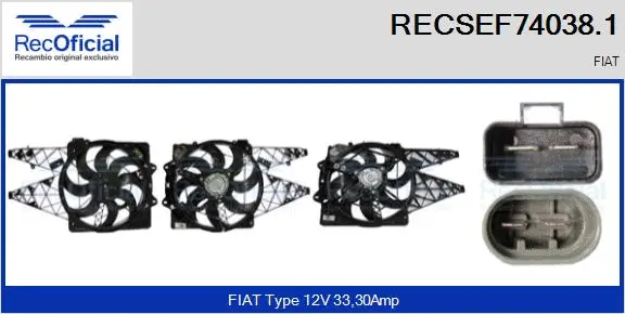 Electric Motor, radiator fan (RECSEF74038.1)