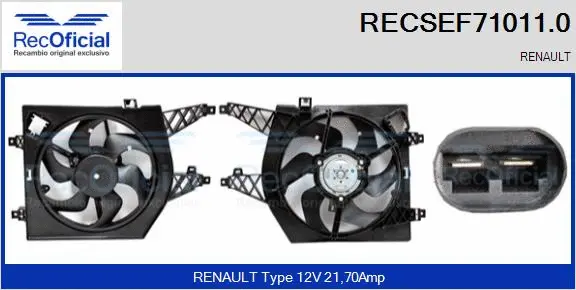 Electric Motor, radiator fan (RECSEF71011.0)