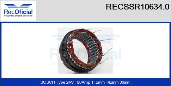 Stator, alternator (RECSSR10634.0)