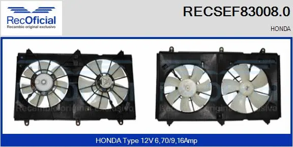 Electric Motor, radiator fan (RECSEF83008.0)