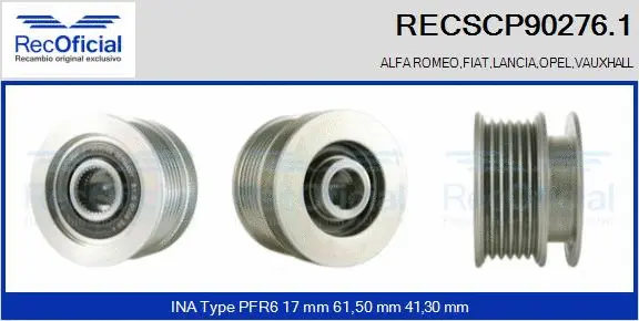 Belt Pulley, alternator (RECSCP90276.1)