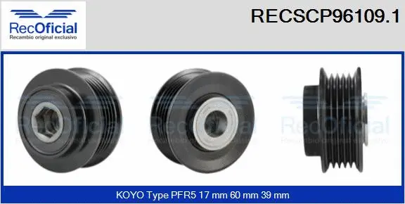 Belt Pulley, alternator (RECSCP96109.1)